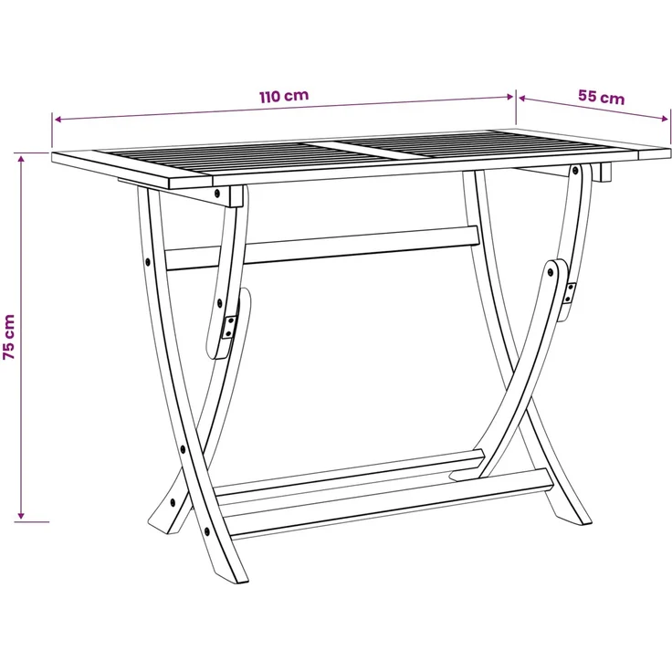 vidaXL Sydney Rechteckiger Tisch Braun 110 x 55 x 75 cm 42003620 – Bild 9