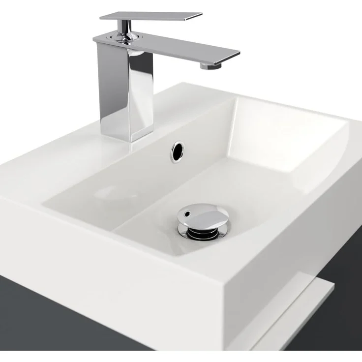 Gäste WC Badmöbel Kubus Slimline 40cm SoftClose grafit : Grafit – Bild 7