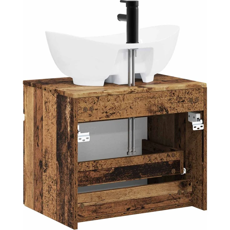 vidaXL Waschbeckenschrank Altholz 59 x 44,5 x 80 cm Holzwerkstoff 3404318 – Bild 7
