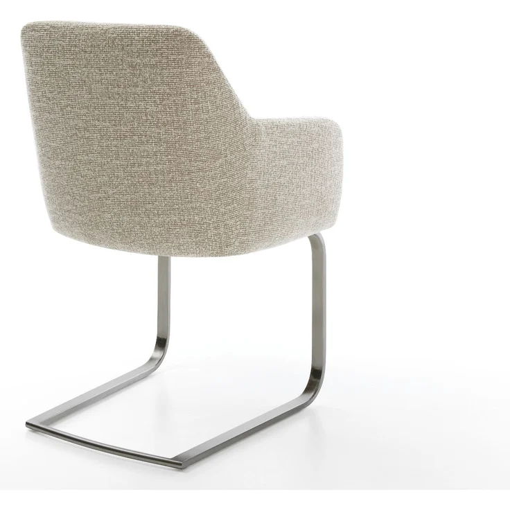 Freischwinger Greg-Flex Webstoff Soft Beige Freischwinger flach Graphit Taschenfederkern – Bild 5