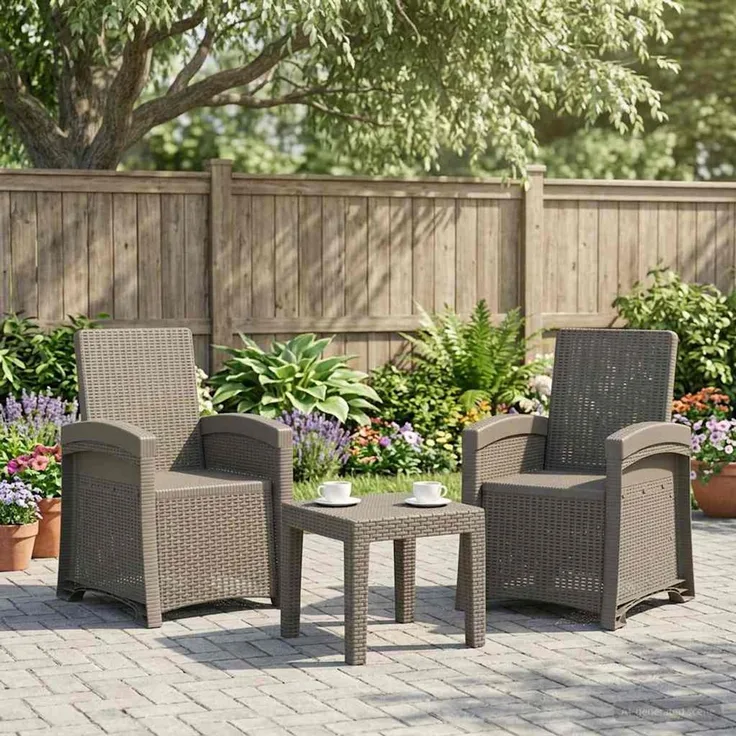 vidaXL Liegesessel Garten Rattan-Optik 2 Stk. Hellgrau PP 8011999