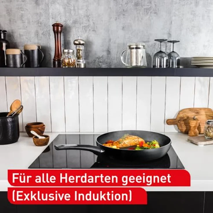 Tefal C38804 Bratpfanne aus hartem Titan Essential, 24 cm, Antihaftbeschichtung mit Titanpartikeln, Temperaturanzeige, spülmaschinenfest, Schwarz – Bild 6