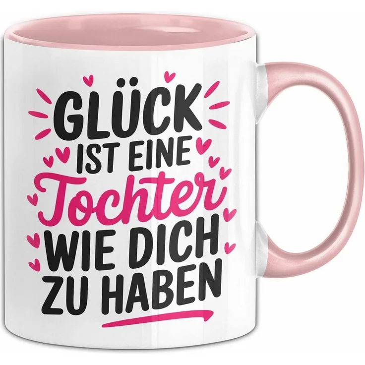 Trendation Tasse Tochter Tasse Geschenk Glueck Ist Eine Tochter Wie Dich Geschenkidee M, Keramik