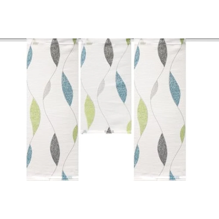 HOME WOHNIDEEN Scheibengardine (3 St), Stangendurchzug, halbtransparent – Bild 1