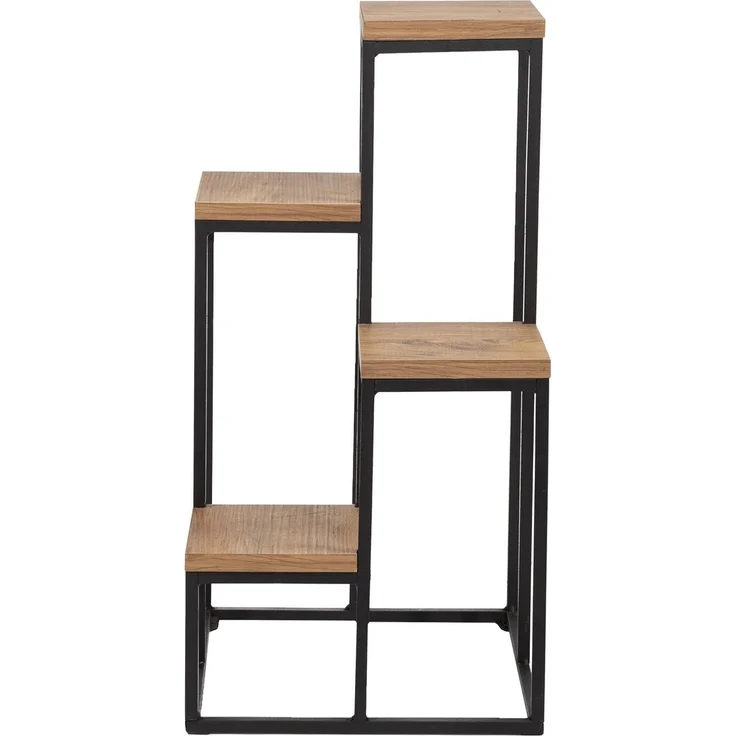 Calicosy Mehrstufiges Regal Dekor Kiefernholz und Schwarz H65 cm – JASON - Helles Holz – Bild 3