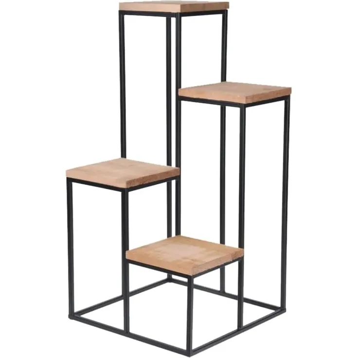 KOOPMANN Blumentreppe mit 4 Regalen 34 x 34 x 67 cm (HxH) Pflanzenregal Blumenregal Standregal Holz