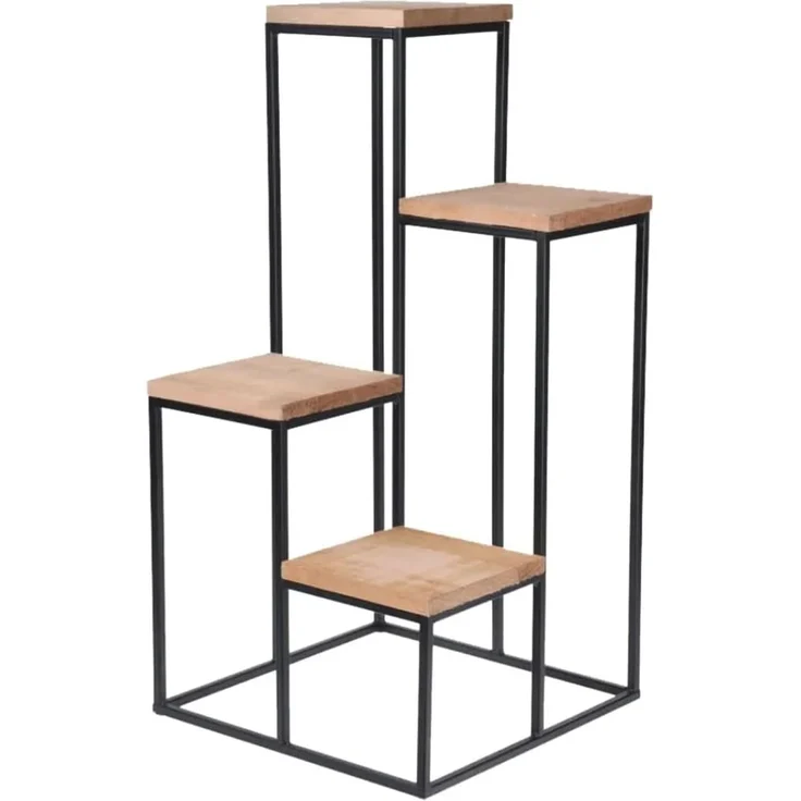 KOOPMANN Blumentreppe mit 4 Regalen 34 x 34 x 67 cm (HxH) Pflanzenregal Blumenregal Standregal Holz – Bild 1