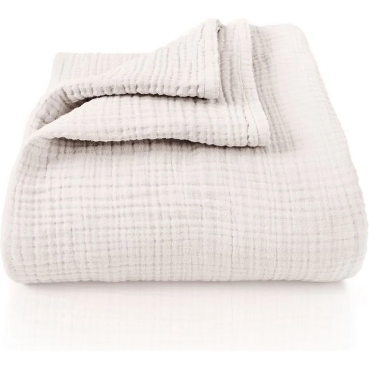 Laynenburg Tagesdecke Musselin aus 100% Baumwolle – Baumwolldecke, Kuscheldecke, Wohndecke als Sommerdecke, Bett-Überwurf, Couch-Überwurf, Sofa-Decke – Bild 4
