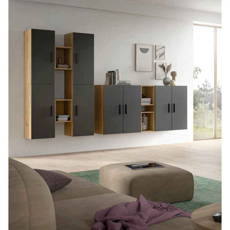 The One Wohnkombination in Basalt grau Nachbildung – Bild 5
