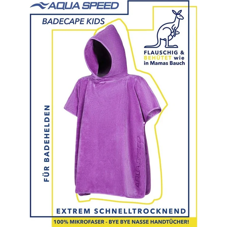 Aqua Speed Kapuzenhandtuch Großer Kinder Umziehponcho – Mikrofaser Überzieher, (Größe 80 x 140 cm – Grammatur 400 g/m), Dichte Faserstruktur ermöglicht effektive Wasseraufnahme sofort jetzt! – Bild 2