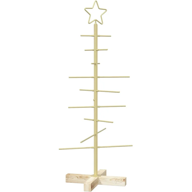 vidaXL Metall Weihnachtsbaum KUOPIO 90 cm Stahl Gold 42053867 – Bild 2