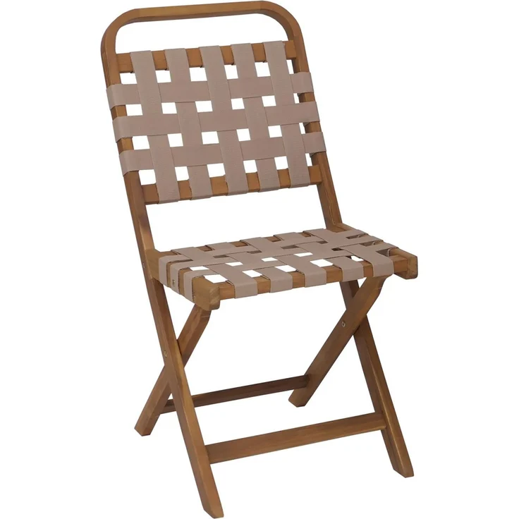 Garten-Set HWC-P70, Sitzgruppe Balkon-Set Garnitur 2x Stuhl Tisch, Seilgeflecht Akazie Holz klappbar ~ natur, creme – Bild 8
