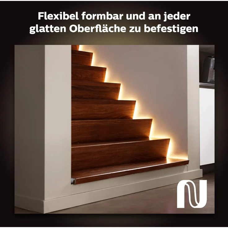Philips Hue White & Color Ambiance Lightstrip Plus Basis-Set V4 (2m + 1m), dimmbarer LED Streifen für das Hue Lichtsystem mit 16 Mio. Farben, smarte Lichtsteuerung über Sprache oder App – Bild 3