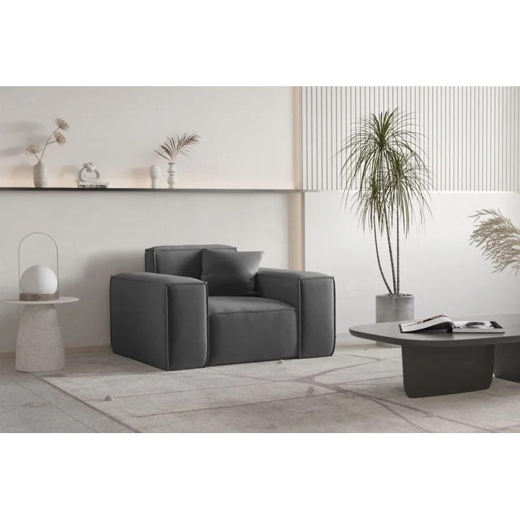 Sessel Designersessel CELES PREMIUM in Stoff Opera Velvet Dunkelgrau – Bild 1