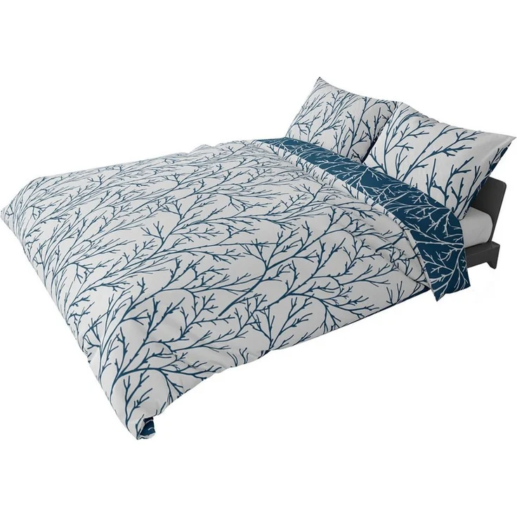 Brielle Bettwäsche Mako Satin Wendebettwäsche-Set - 2-tlg - Dunkelblau-Grau, 2 teilig, Mit Reißverschluss, 100% Baumwolle – Bild 3