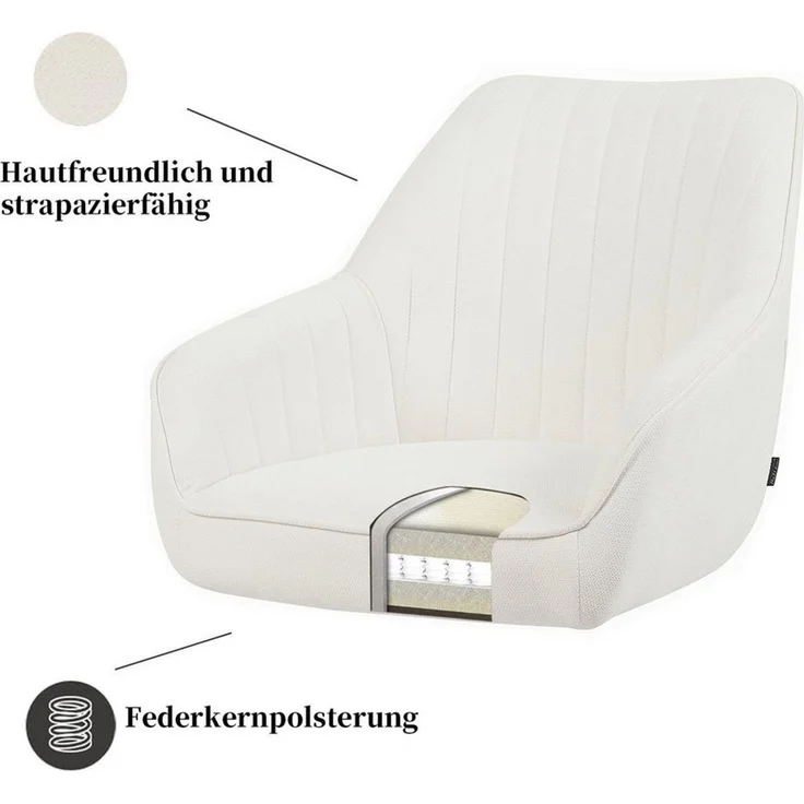 B&D home Polsterstuhl ARVIT (1 St), Federkern, drehbares Metallgestell, mit Armlehnen – Bild 3
