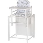 Schardt Hochstuhl X-TRA weiß, Massivholz Buche, Folie Origami Black, umbaubar zur Tisch-Stuhl-Kombination, weiß