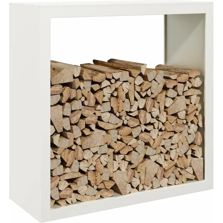 vidaXL Brennholzregal Weiß 100x40x100 cm Stahl 850969 – Bild 2