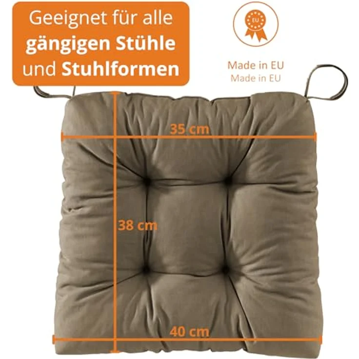 sleepling Stuhlkissen Eva, für Indoor und Outdoor, mit Klettverschluss, abriebfest und langlebig – Bild 3