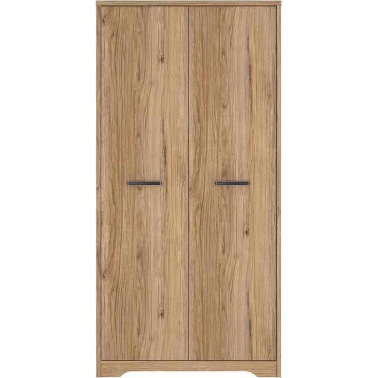 FORTE JOADAKIS Kleiderschrank 95, klassischer Drehtürenschrank mit 2 Türen und Einlegeböden, Holzwerkstoff, Catania Eiche Dekor, 94,5 cm breit, 192,4 cm hoch, 52,7 cm tief – Bild 3