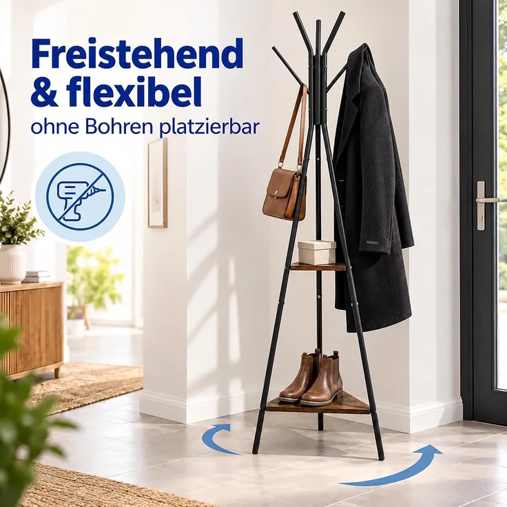 Relaxdays Garderobenständer 6 Haken – Bild 7