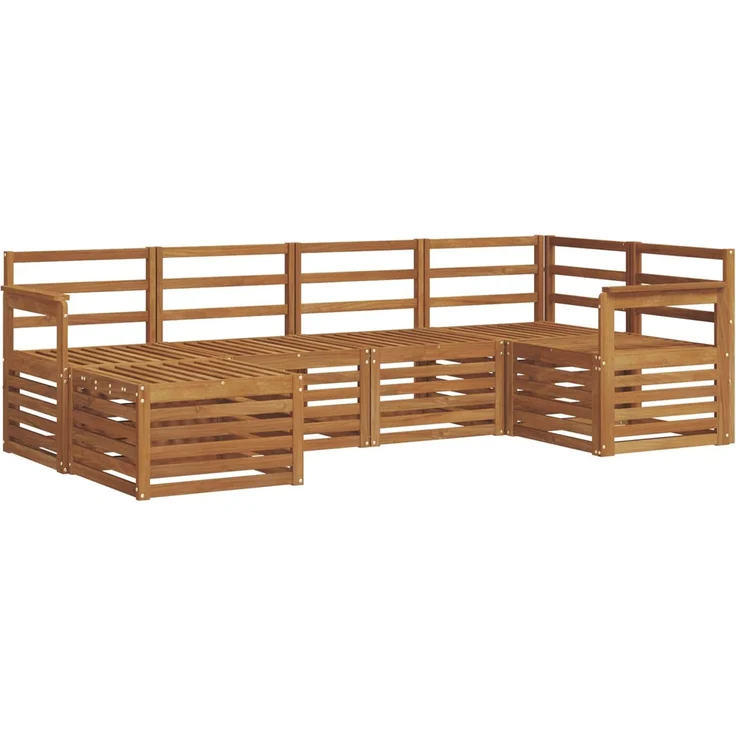 vidaXL Outdoor-Sofagarnitur 6 stk. 5-Sitzer Natur Massivholz Akazie 3375074 – Bild 2
