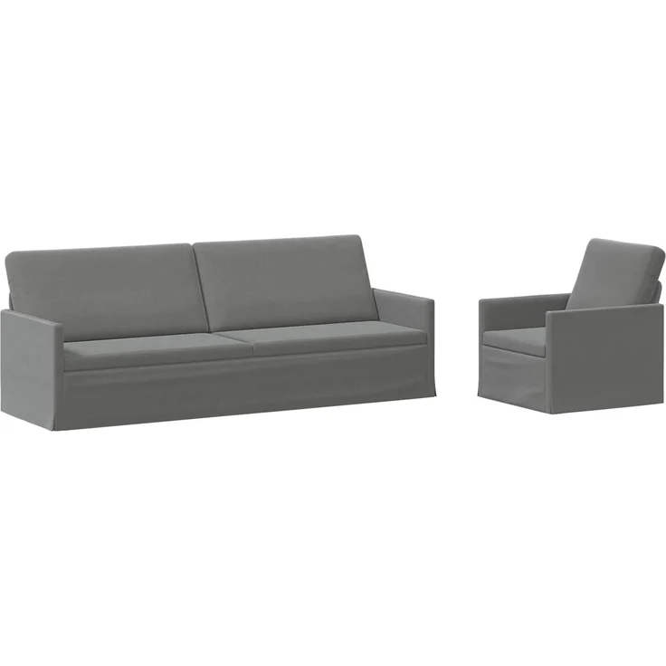 vidaXL Sofa-Set 2 pcs Dunkelgrau Samt (V) 3433230 – Bild 1
