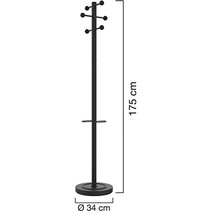 Unilux Garderobenständer Access schwarz Höhe 175cm – Bild 2