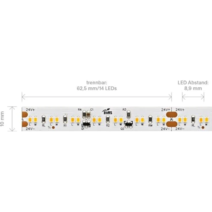 SIGOR LED Strip DIM TO WARM, 5m, 8,6W/m, 3000-2300K, 570lm, IP20, Ra90, 224 LED/m, 24V – Bild 2