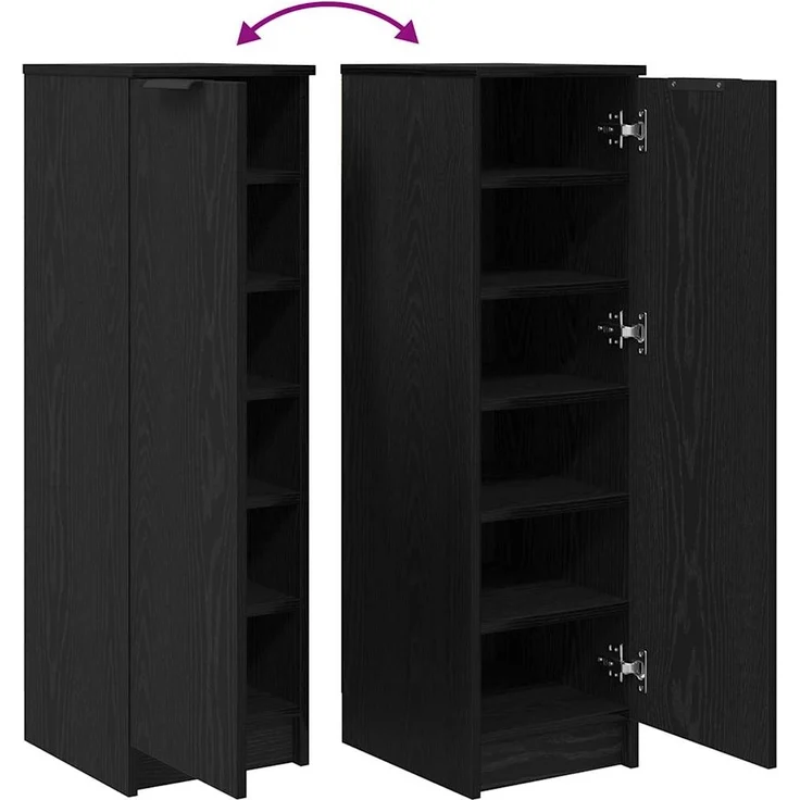 vidaXL Schuhschrank mit Regal Schwarz Eichen-Optik 29,5 x 35 x 101 cm 862101 – Bild 9