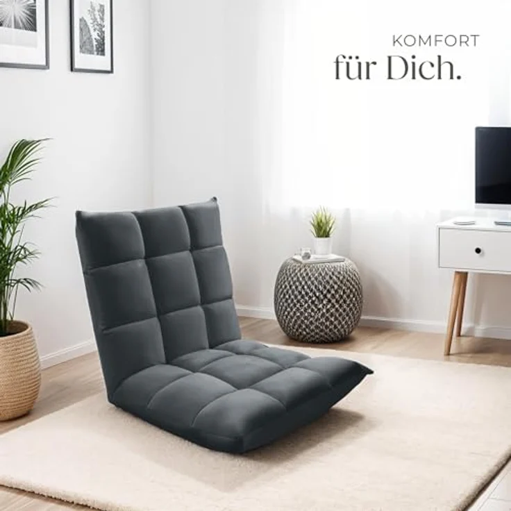 tectake Relaxsessel Fernsehsessel Snooze, 2 in 1 Samt, 14-fach verstellbar, 2 in 1 als Sessel oder Liege, gepolstert, mit Samtbezug – Bild 9