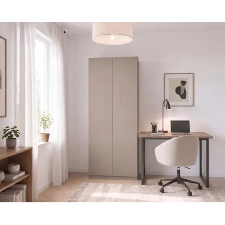 Rauch Möbel LUNIK, Kleiderschrank, Farbe Fango, Breite 91 cm | Schrank mit patentiertem Schnellmontagesystem, 2-türig, Push-to-open-Funktion, Zubehör Classic, Homeoffice, Garderobe – Bild 2