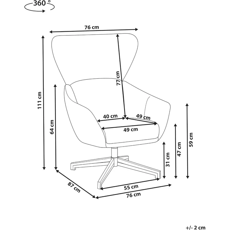 Drehsessel DALEN Stoff Grün – Bild 3