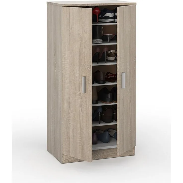 Dmora - Kommode Raoul, Küchen-Sideboard mit 2 Türen, Wohnzimmer-Buffet, 100 % Made in Italy, 81 x 44 x 86 cm, Zement,