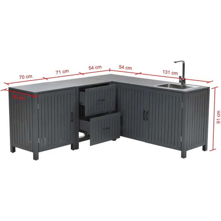 Gardissimo Alu Outdoor Küche "Cupid", carbon black – Bild 2