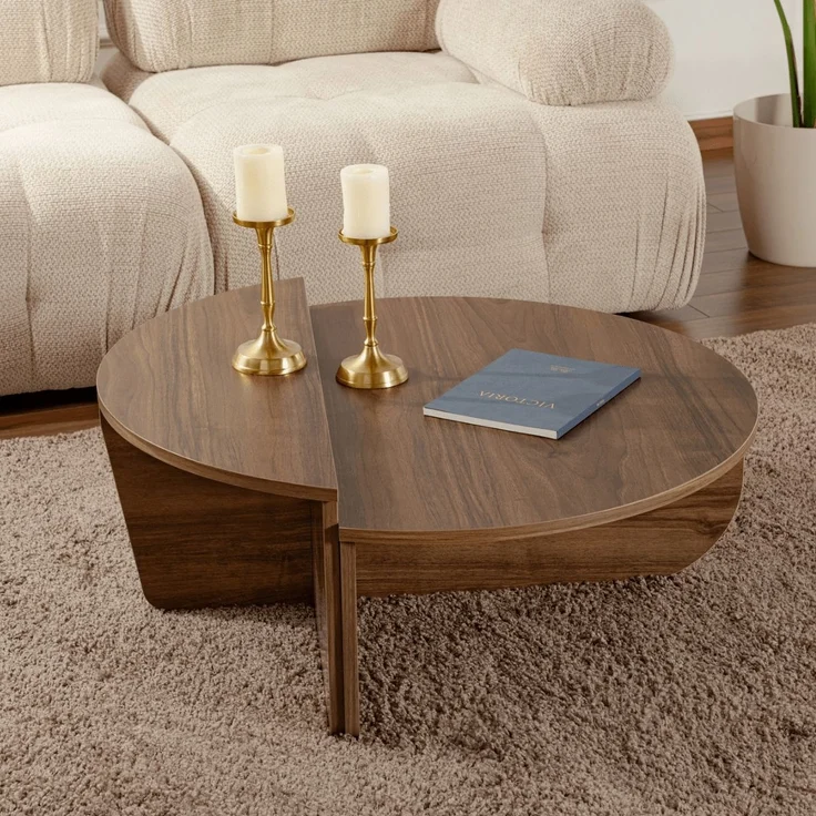 Calicosy Set aus 2 Couchtischen L90 cm - ORION - Dunkles Holz – Bild 7