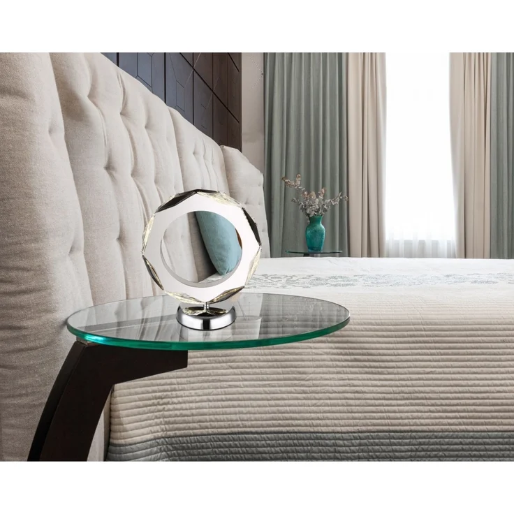 LED Tischlampe, Kristall rauchfarben, verchromt, H 27 cm – Bild 7
