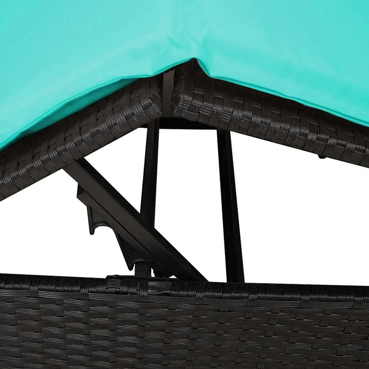 vidaXL Doppelte Sonnenliege Türkis Poly-Rattan 3376135 – Bild 8
