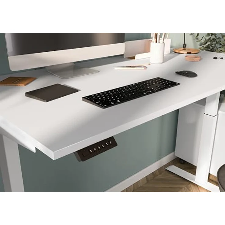 Germania Schreibtisch 7907-84, in Weiß, EL. höhenverstellb, 120 x 120 x 80 cm (BxHxT) – Bild 6