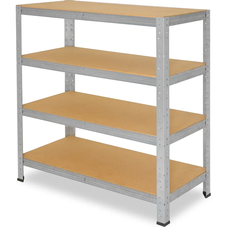 shelfplaza HOME 100x40x50 cm Schwerlastregal in grau-verzinkt mit 4 Böden und 175 kg Traglast pro Boden – Bild 5