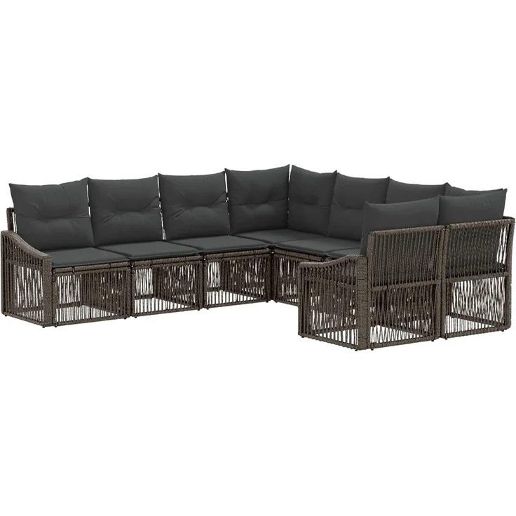 vidaXL Gartensofa-set 8 stk. 8-Sitzanzahl Grau Poly-Rattan 3436199 – Bild 2