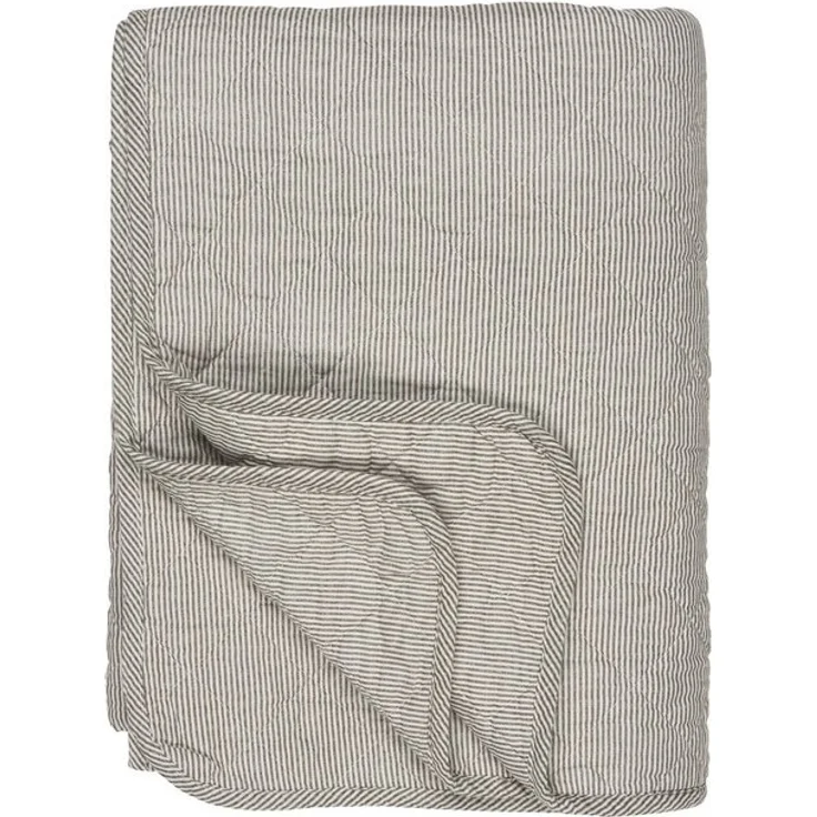 Ib Laursen - Decke Quilt Tagesdecke Gestreift Grau Weiß 180x130cm 0788-45 – Bild 4