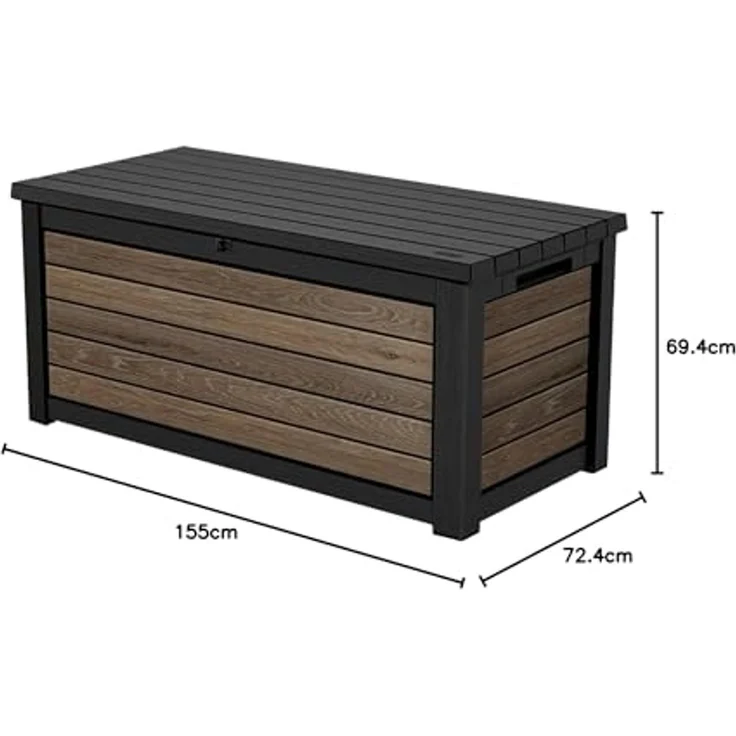 Keter Gartenbox "NORTHWOOD" 623L 157x72x69cm Deckel bis 270kg belastbar, abschließbar – Bild 5