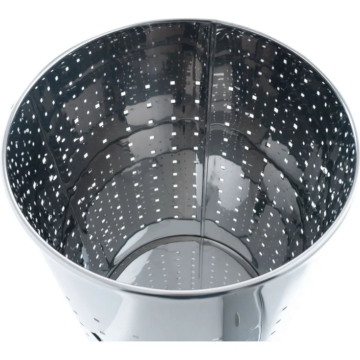 Home4You Wäschetonne Edelstahl, 37 Liter Fassungsvermögen, H 54 cm, mit Deckel und Belüftungslöchern, Ø 29 cm – Bild 3