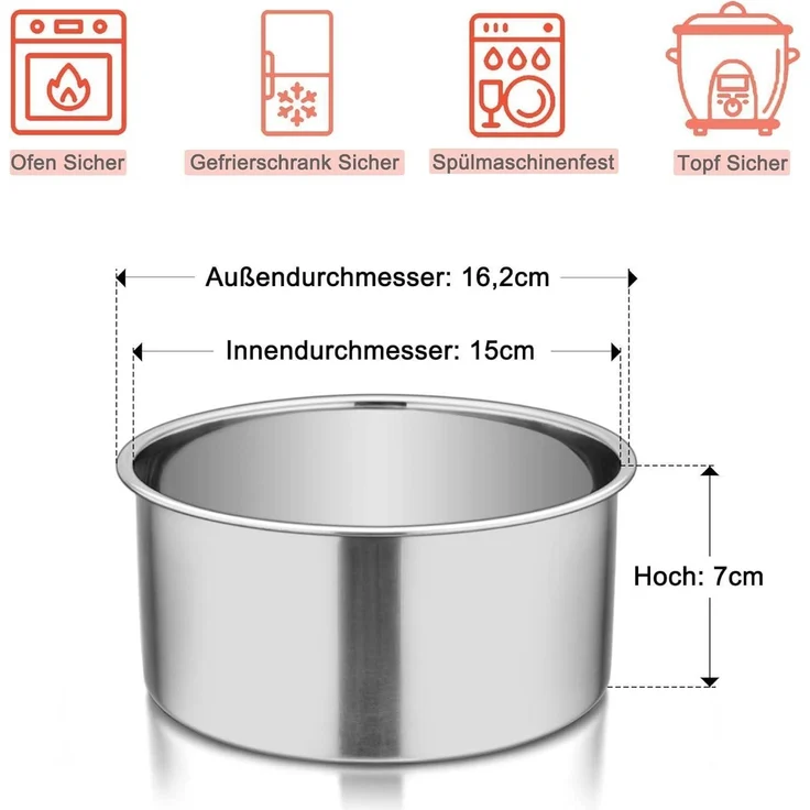 Homikit Runde Backform Edelstahl 16cm Tortenform 2er Set hochwertig rostfrei – Bild 2
