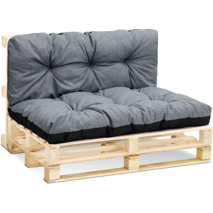 Amazinggirl Palettenkissen Palettenkissen Outdoor Waschbar - Set: 40x120 cm + 80x120 cm – Bild 2