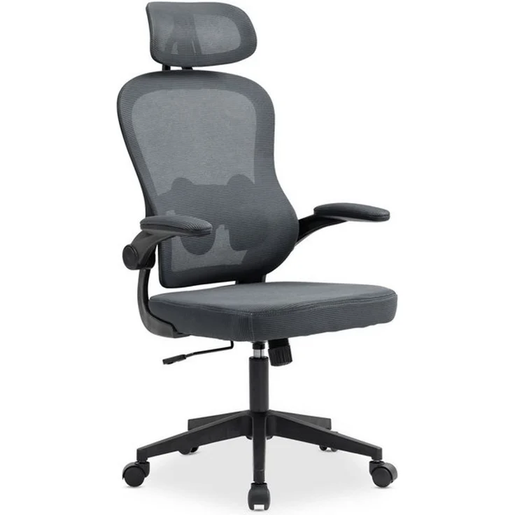 IDIMEX Drehstuhl JOBURG, Ergonomischer Netzrücken mit Lendenstütze – grau – Bild 4
