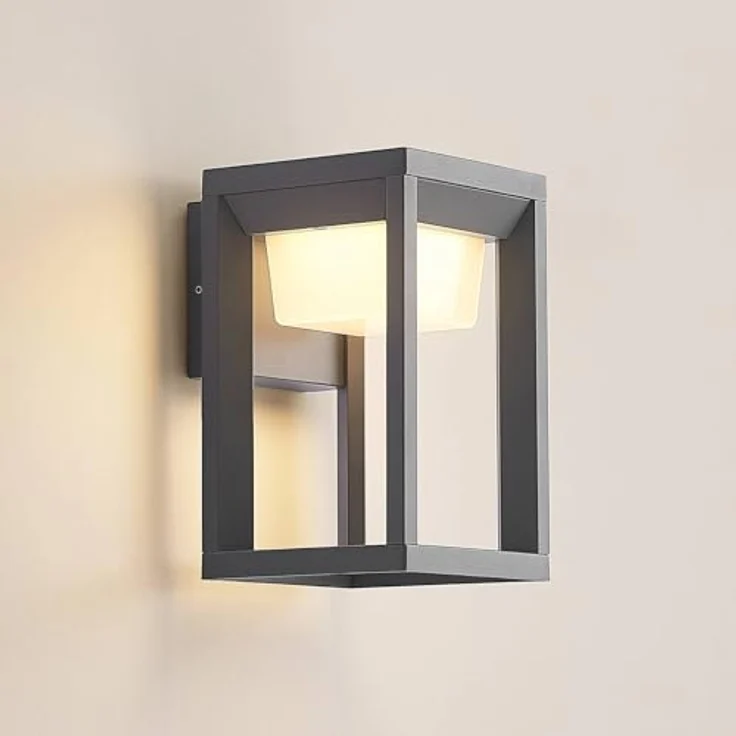 PRIOS LED Wandleuchte Gamion, spritzwassergeschützt, modern, Aluminium, 1-flammig, IP54, für Außenwand/Hauswand – Bild 5