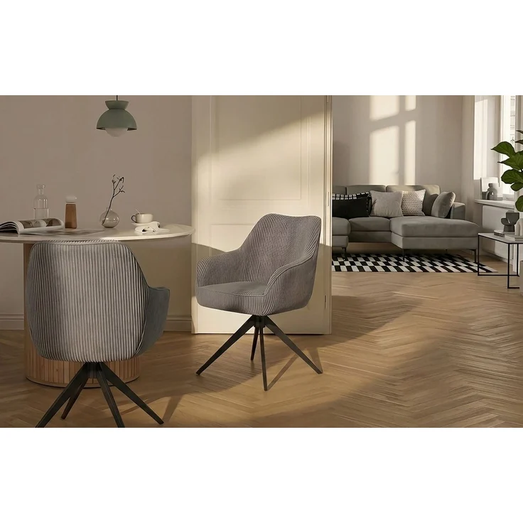 B&D home Polsterstuhl ARVIT (1 St), Federkern, drehbares Metallgestell, mit Armlehnen – Bild 5