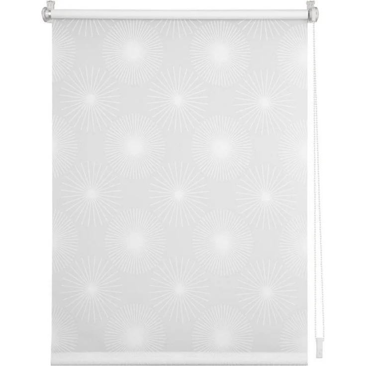 Lichtblick Rollo Tokio 80x220 cm (BxL) Weiß Sonne Lichtdurchlässig und blickdicht; Klemm- und schraubbar; dezentes Muster – Bild 3